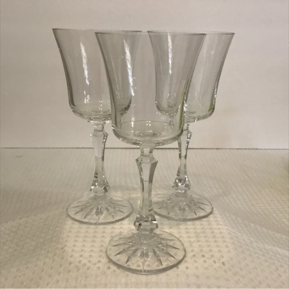 Vintage Stemmed Goblets - Set of 3